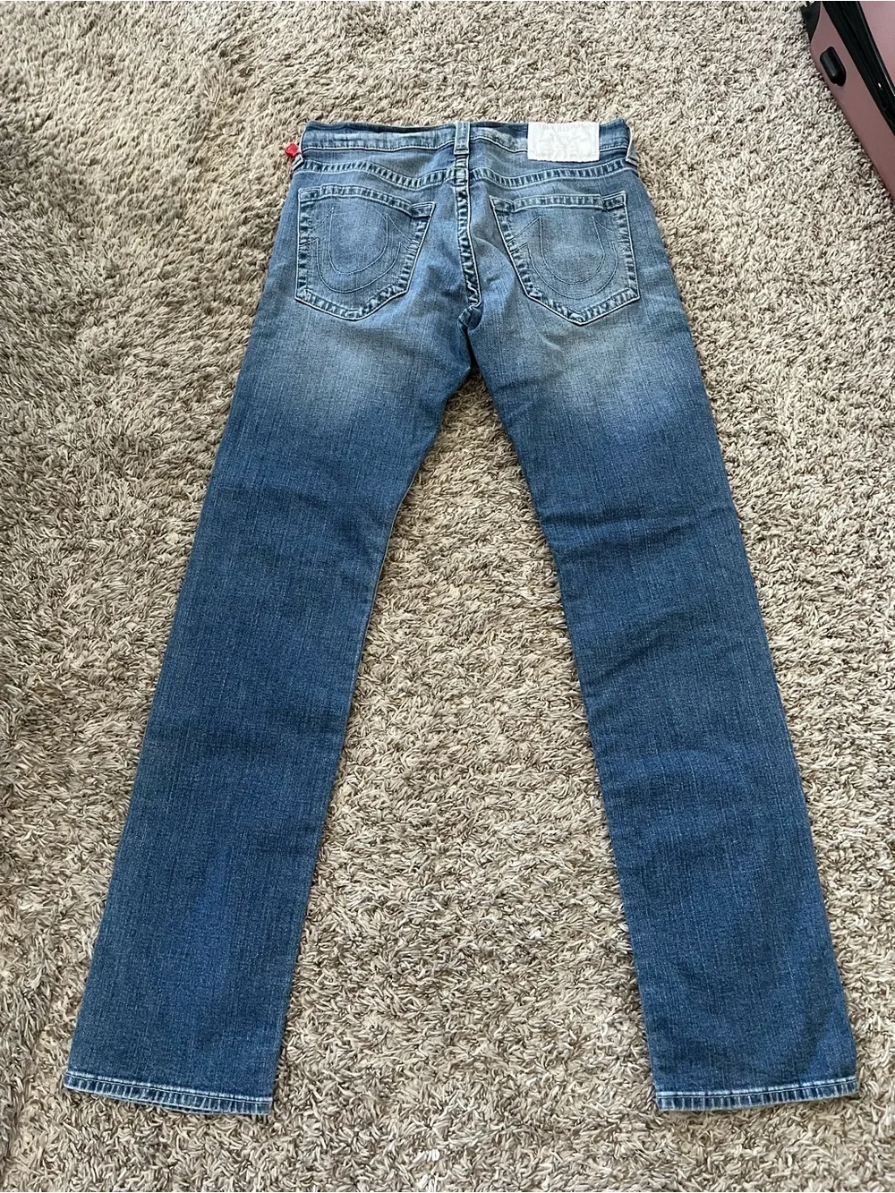 True Religion Geno Slim No Flap Pockets Jeans in Medium Wash Men's Size 32x32